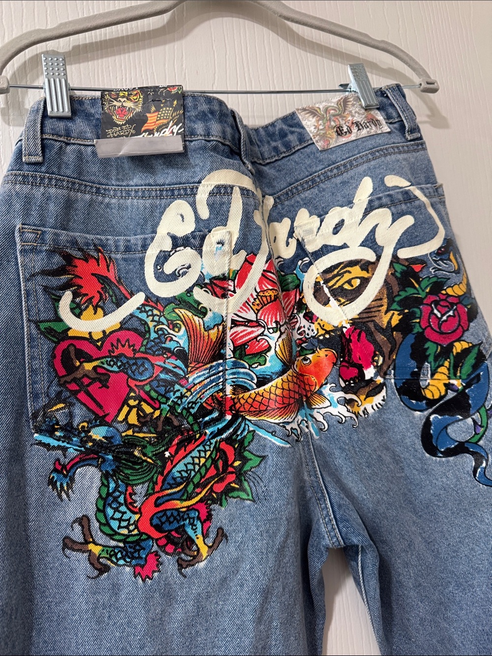NWT Ed Hardy Light Wash Straight Leg Jeans - Picture 5 of 5